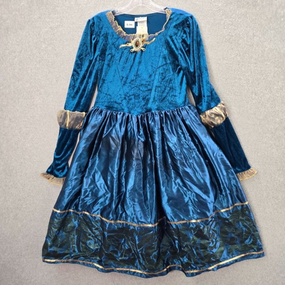 Disney Parks Girls Dress XL Blue Brave Merida Maxi‎ A Line Princess Costume NWT